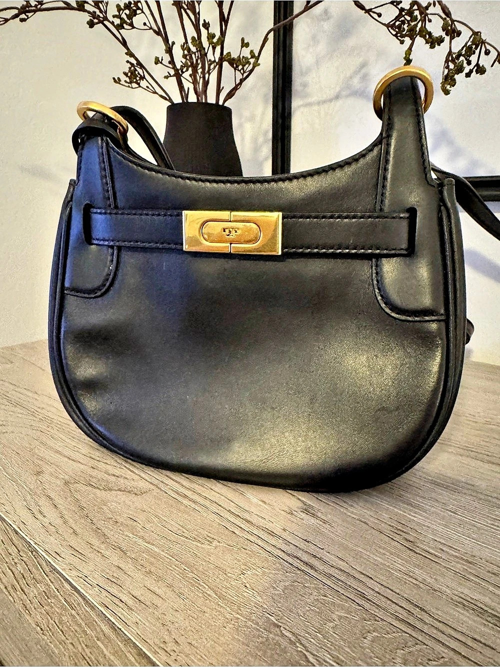 Tory Burch Black Small Saddle Bag